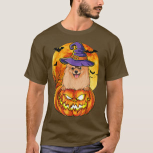 Spitz Hexenkürbis Halloween Hund Lover Funny T-Shirt