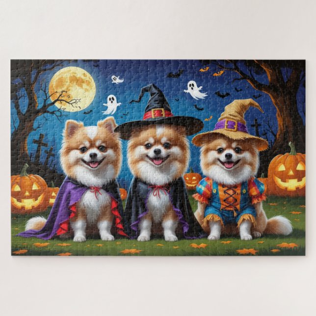 Spitz Hogs Pumpkin Halloween Funny Puzzle (Horizontal)