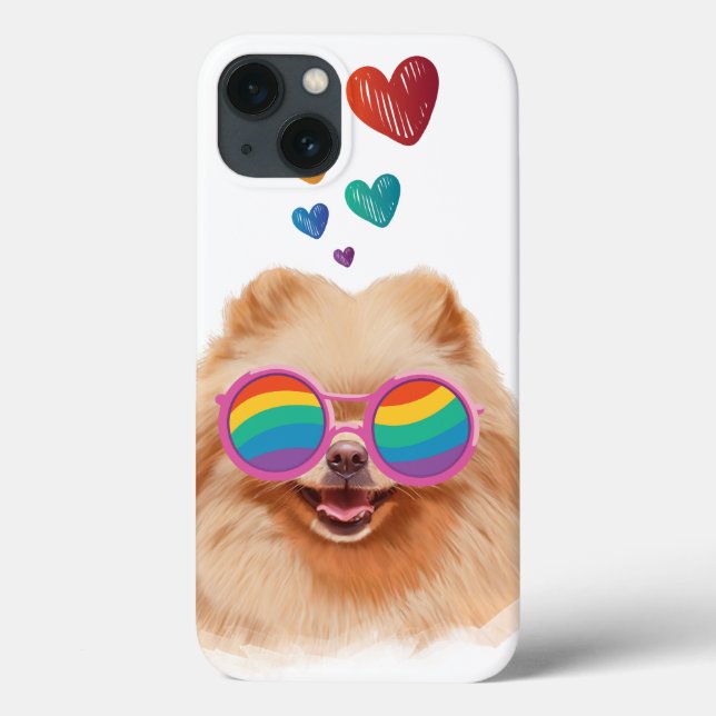 Spitz Hund am Herztag Valentinstag Case-Mate iPhone Hülle (Rückseite)