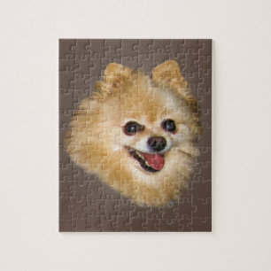 Spitz-Hund auf Brown-Puzzlespiel Puzzle