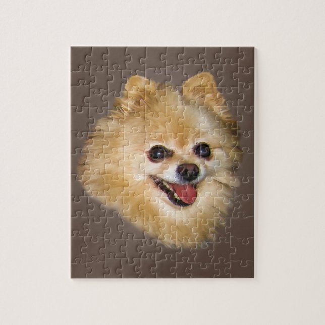 Spitz-Hund auf Brown-Puzzlespiel Puzzle (Vertikal)