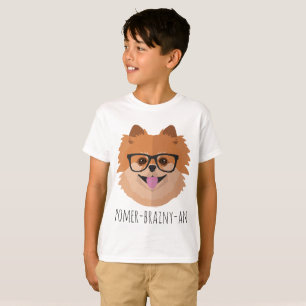 Spitz-Hund in den Nerd-Gläsern POMER-BRAINY-AN T-Shirt