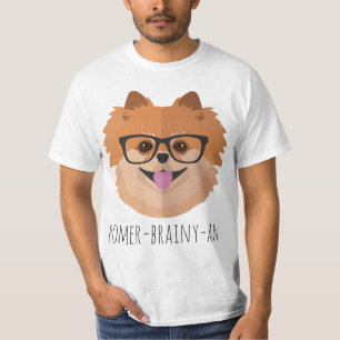 Spitz-Hund in den Nerd-Gläsern   POMER-BRAINY-AN T-Shirt