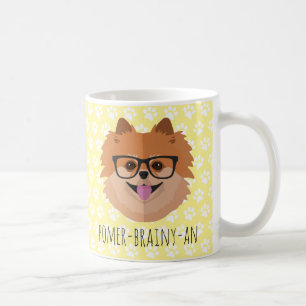 Spitz-Hund in den Nerd-Gläsern POMER-BRAINY-AN Tasse