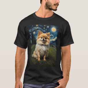 Spitz Hund in der Sternennacht , Edvard Munch T-Shirt
