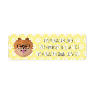 Spitz Hund in Nerd Brille POMER-BRAINY-AN