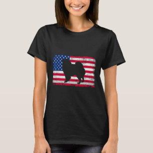 Spitz Hund Lover 4. Juli Patriotische Amerika T-Shirt