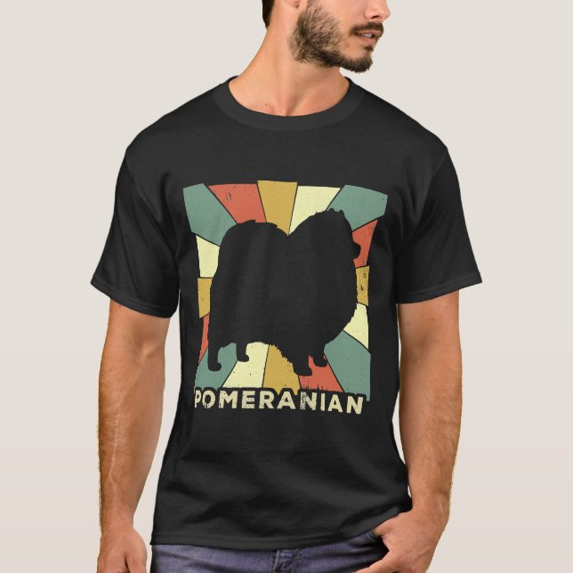 Spitz Hund Lover Retro Vintag T-Shirt (Vorderseite)