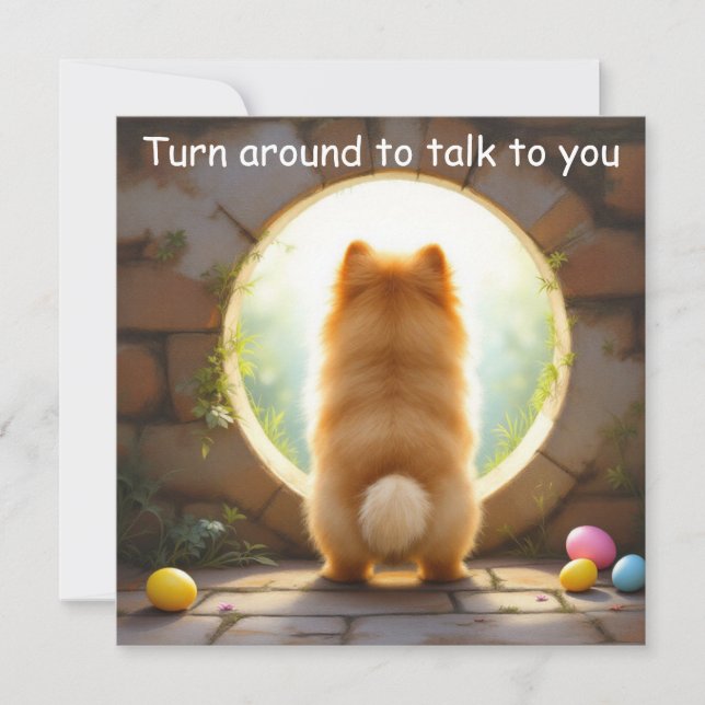 Spitz-Hund - Ostern Feiertagskarte (Vorderseite)