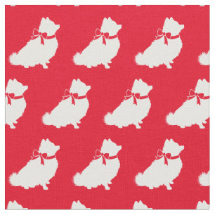 Spitz Hund Silhouette Haustier Rot Stoff