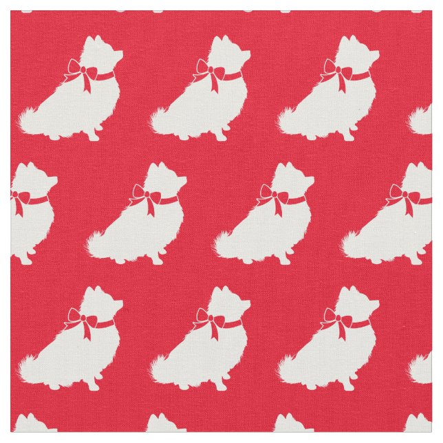 Spitz Hund Silhouette Haustier Rot Stoff (Nahaufnahme)