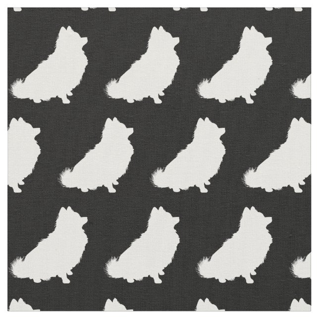 Spitz Hund Silhouette Haustier Stoff (Nahaufnahme)