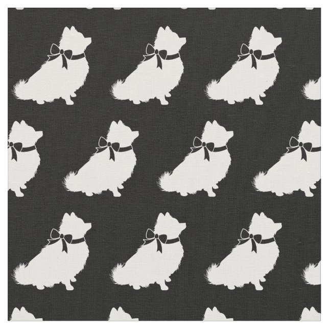 Spitz Hund Silhouette Haustier Stoff (Nahaufnahme)