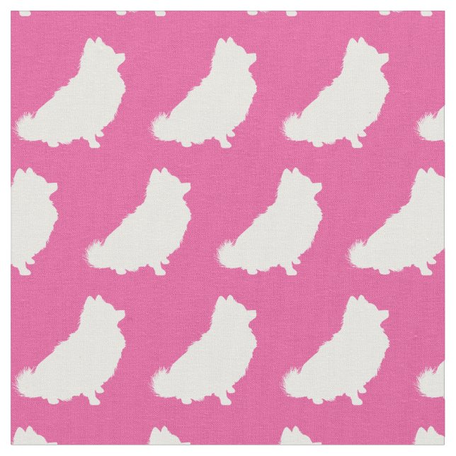 Spitz Hund Silhouette Pet Pink Stoff (Nahaufnahme)