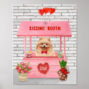 Spitz Hund Valentinstag Kissing-Stand Poster