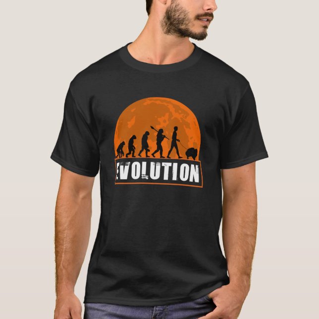 Spitz Hund Vater Evolution T-Shirt (Vorderseite)