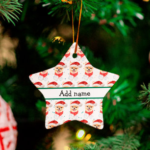 Spitz Hund züchten Weihnachtsstars Keramik Ornament