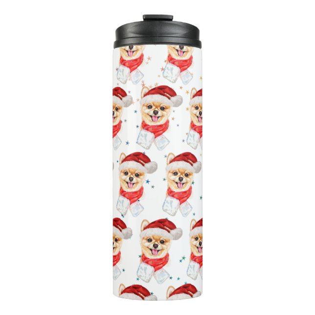 Spitz Hund züchten Weihnachtsstars Thermosbecher (Vorderseite)