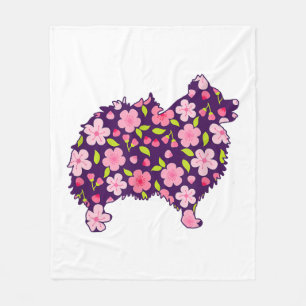 Spitz Hunde Blume Muster Spitze Lover Fleecedecke