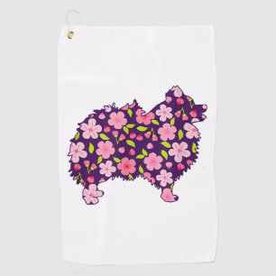 Spitz Hunde Blume Muster Spitze Lover Golfhandtuch