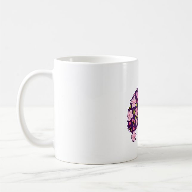 Spitz Hunde Blume Muster Spitze Lover Kaffeetasse (Links)
