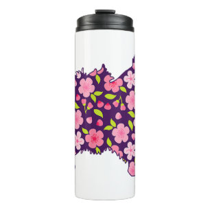 Spitz Hunde Blume Muster Spitze Lover Thermosbecher