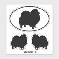 Spitz Hunde Silhouetten Vinyl Sticker Set
