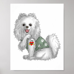 Spitz I Liebe Mama Tattoo Hundeshirt Funny Mothe Poster