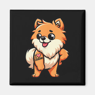 Spitz I Liebe Oma Funny Dog Tattoo Magnet