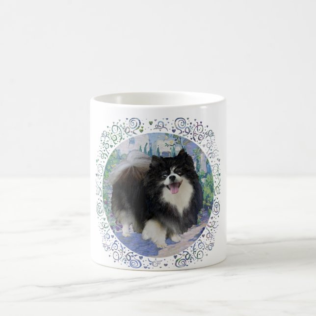 Spitz im Blumengarten Kaffeetasse (Mittel)