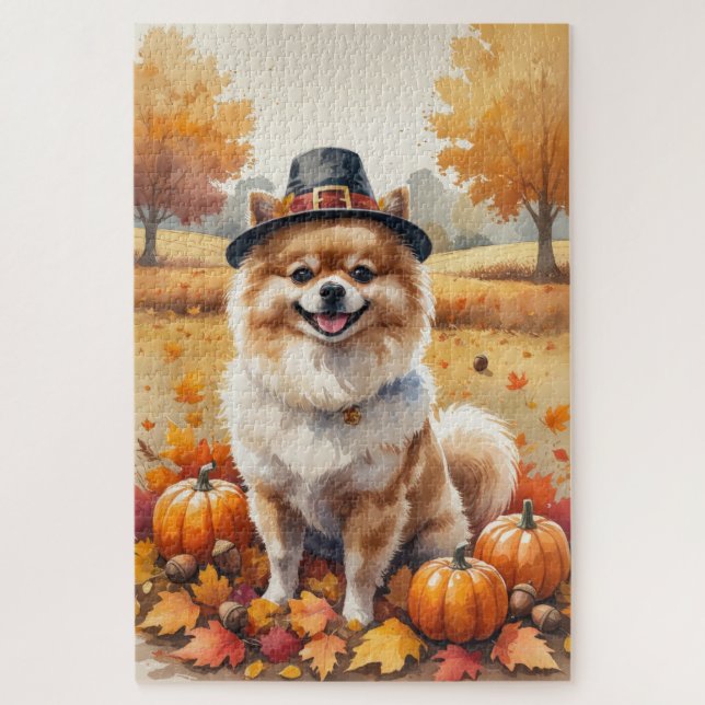 Spitz im Herbst lässt Erntedank Kunst Puzzle (Vertikal)