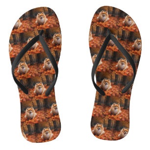 Spitz im Herbst Leaves Fall Inspiriert Flip Flops