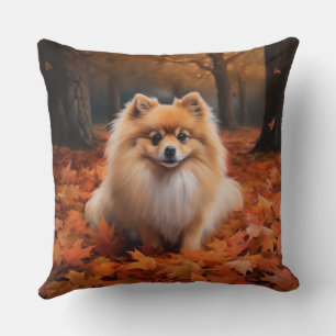 Spitz im Herbst Leaves Fall Inspiriert Kissen