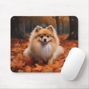 Spitz im Herbst Leaves Fall Inspiriert Mousepad