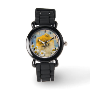 Spitz in der Malerei von Daisis - Originale Hundek Armbanduhr