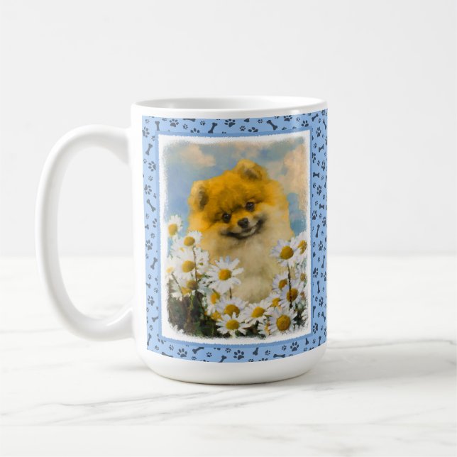 Spitz in der Malerei von Daisis - Originale Hundek Kaffeetasse (Links)