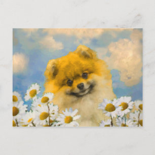 Spitz in der Malerei von Daisis - Originale Hundek Postkarte