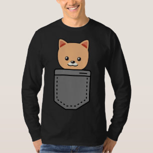 Spitz in Pocket lustige Niedliche Welpe Big Happy  T-Shirt