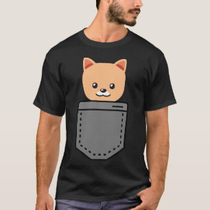 Spitz in Pocket lustige Niedliche Welpe Big Happy  T-Shirt