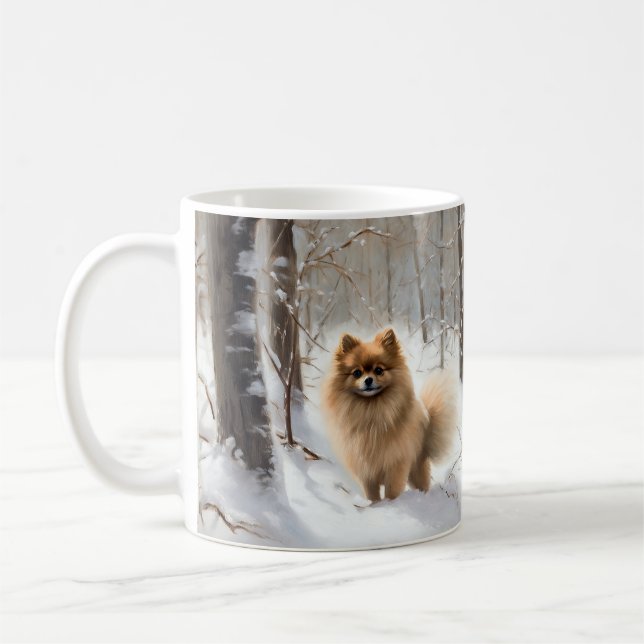 Spitz lässt es Weihnachten schneien Kaffeetasse (Links)