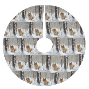 Spitz lässt es Weihnachten schneien Polyester Weihnachtsbaumdecke