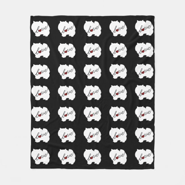 Spitz-Liebe Fleecedecke (Vorderseite)