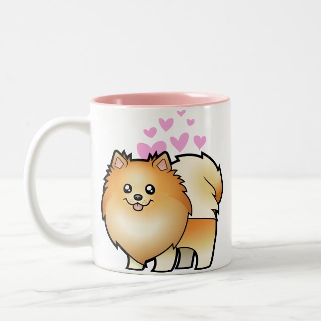 Spitz-Liebe Zweifarbige Tasse (Links)
