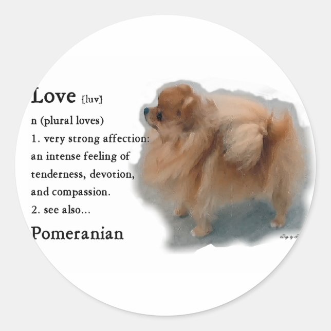 Spitz Liebhaber Geschenke Runder Aufkleber (Vorderseite)