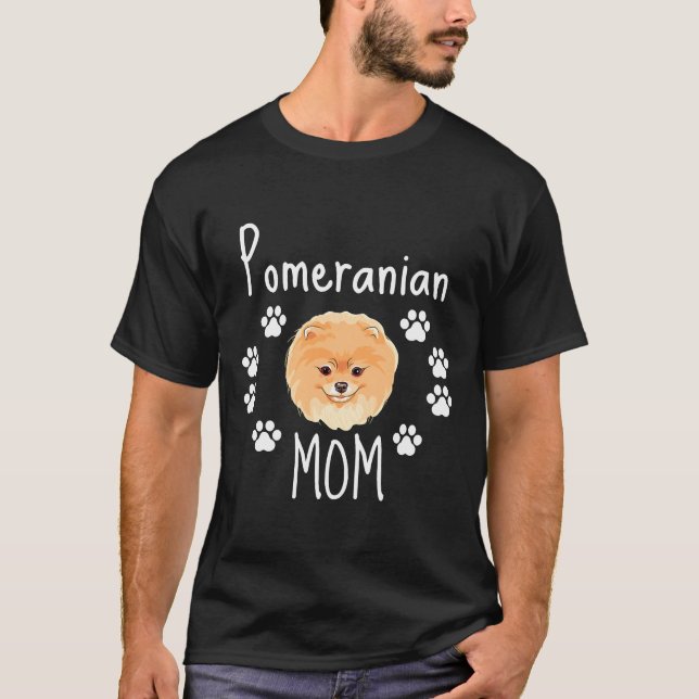 Spitz Mama Gesichtskizze T-Shirt (Vorderseite)