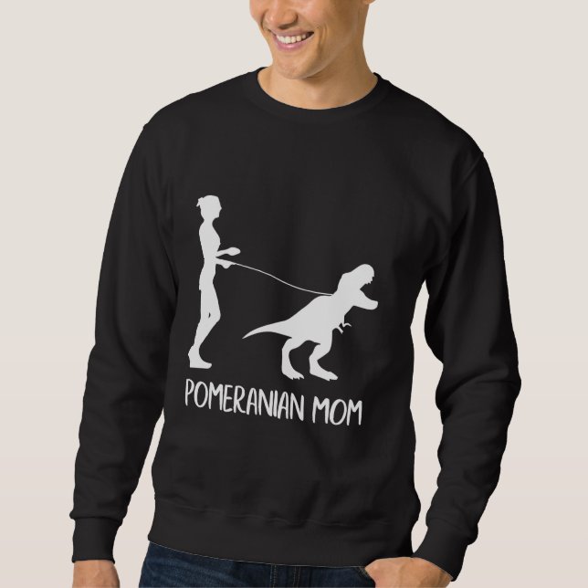 Spitz Mama Hund Dinosaurier Mütter Tag Spitz Sweatshirt (Vorderseite)