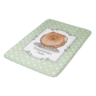 Spitz Mama Pom Mama (orange rot) Niedliche Hunde M Badematte