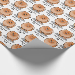 Spitz Mama Pom Mama (orange rot) Niedliche Hunde M Geschenkpapier