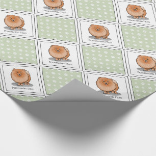 Spitz Mama Pom Mama (orange rot) Niedliche Hunde M Geschenkpapier