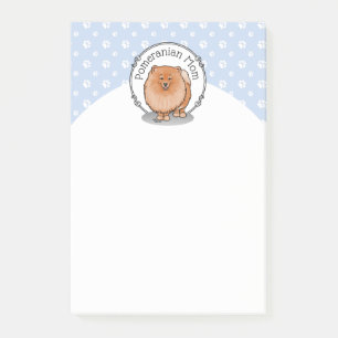 Spitz Mama Pom Mama (orange rot) Niedliche Hunde M Post-it Klebezettel